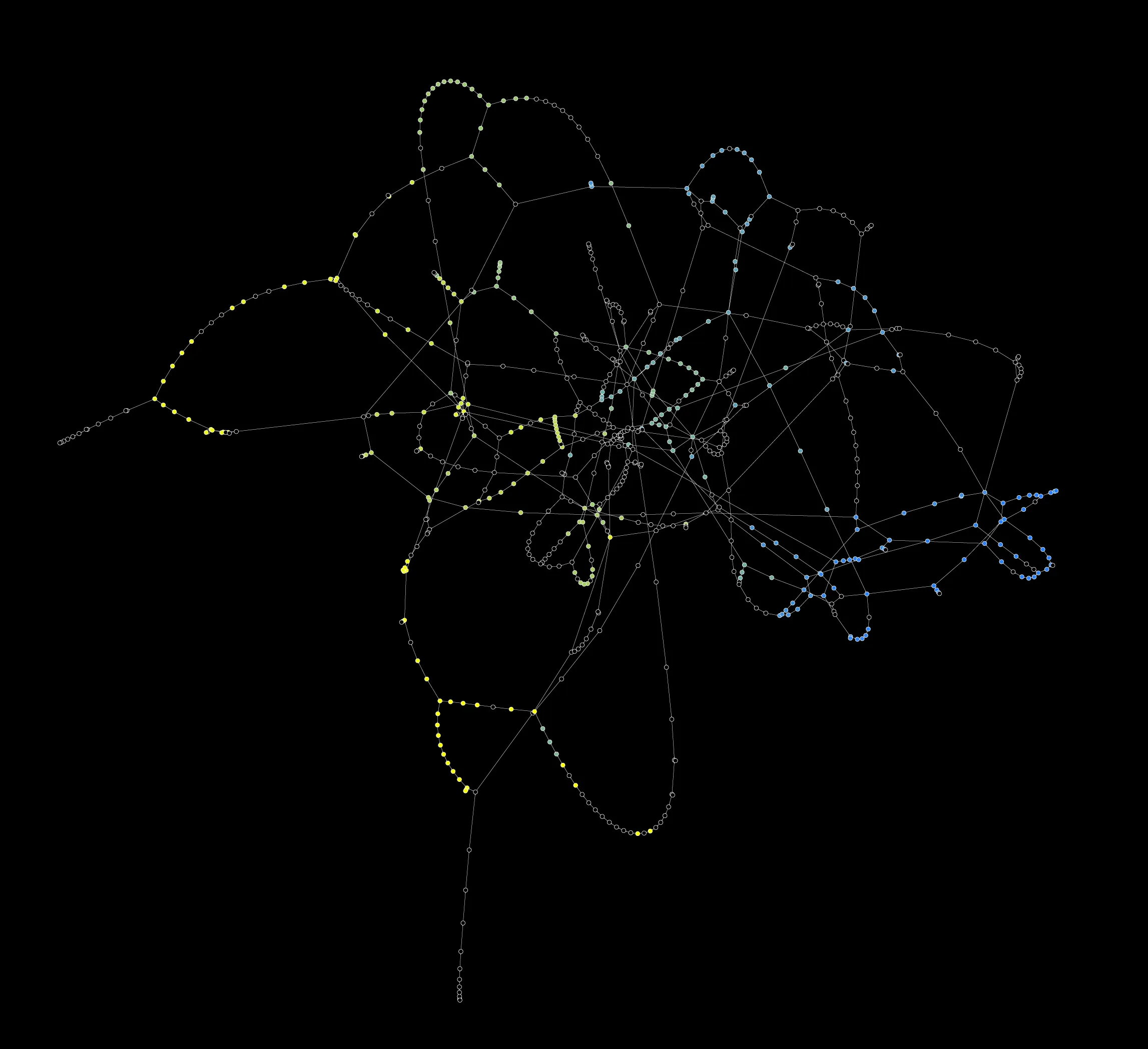Plot arcs mapped in Gephi
